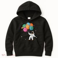 Cute Astronaut Holding Planet Balloons STEM Kids Hoodie thumb 0