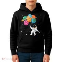Cute Astronaut Holding Planet Balloons STEM Kids Hoodie thumb 4