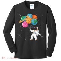 Cute Astronaut Holding Planet Balloons STEM Kids Long Sleeve Shirt thumb 0