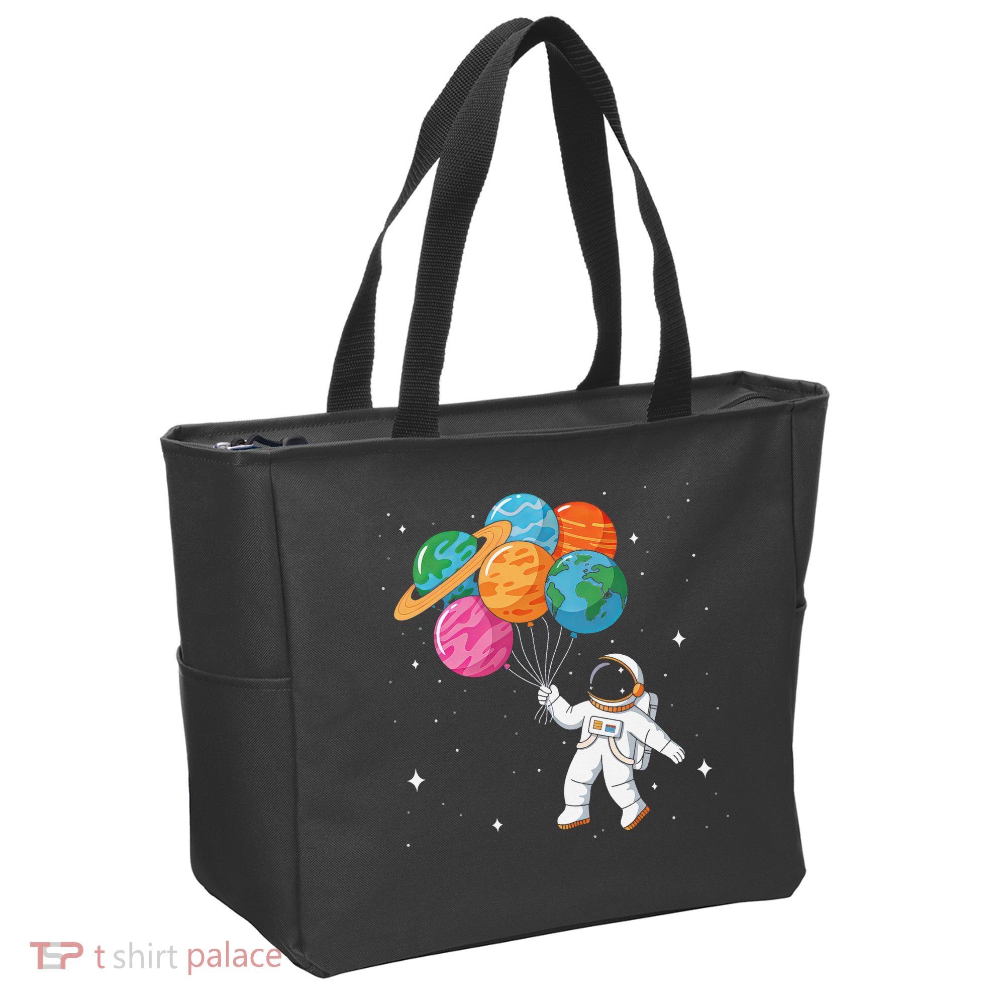 Cute Astronaut Holding Planet Balloons STEM Tote Bag