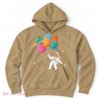 Cute Astronaut Holding Planet Balloons STEM Hoodie thumb 0