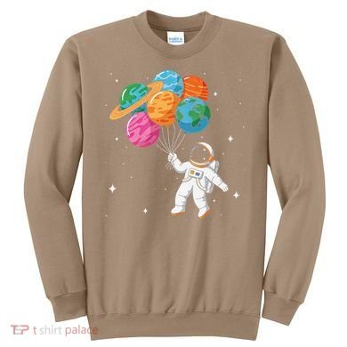Cute Astronaut Holding Planet Balloons STEM Sweatshirt