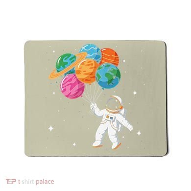 Cute Astronaut Holding Planet Balloons STEM Mousepad