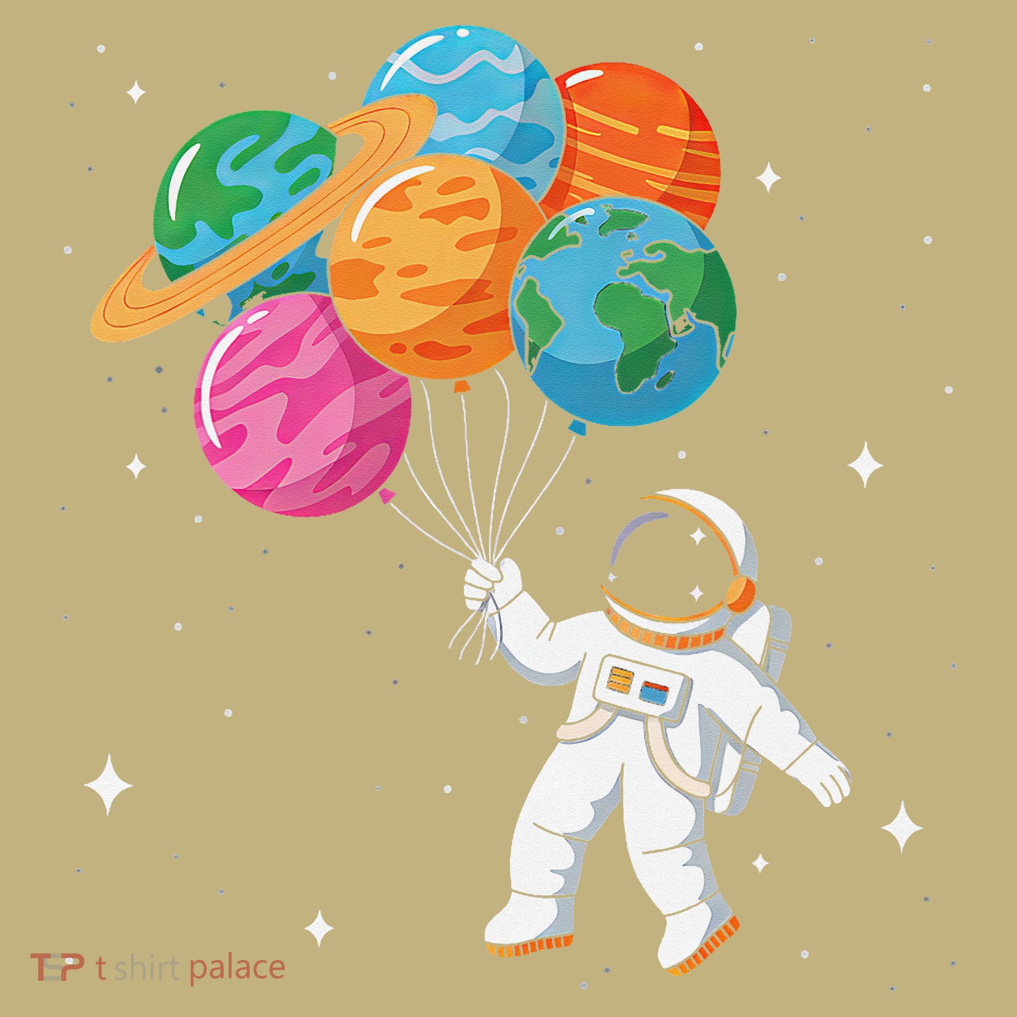 Cute Astronaut Holding Planet Balloons STEM Mousepad