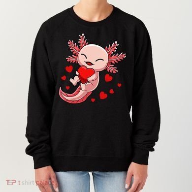 Cute Axolotl Heart Valentines Day Women's Sweatshirt