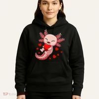 Cute Axolotl Heart Valentines Day Hoodie thumb 5
