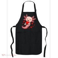 Cute Axolotl Heart Valentines Day Apron thumb 0