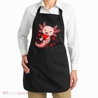 Cute Axolotl Heart Valentines Day Apron thumb 2