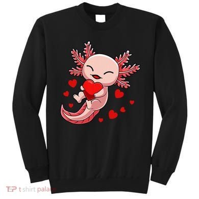 Cute Axolotl Heart Valentines Day Sweatshirt