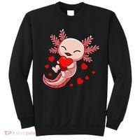 Cute Axolotl Heart Valentines Day Sweatshirt thumb 0