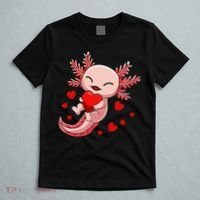 Cute Axolotl Heart Valentines Day T-Shirt thumb 5