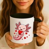 Cute Axolotl Heart Valentines Day Coffee Mug thumb 3