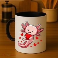 Cute Axolotl Heart Valentines Day Coffee Mug thumb 4