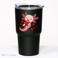 Cute Axolotl Heart Valentines Day Tumbler thumb 0