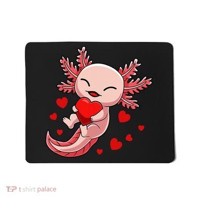 Cute Axolotl Heart Valentines Day Mousepad