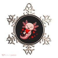 Cute Axolotl Heart Valentines Day Ornament thumb 0