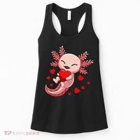 Cute Axolotl Heart Valentines Day Women's Tank Top thumb 0