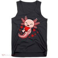 Cute Axolotl Heart Valentines Day Tank Top thumb 0