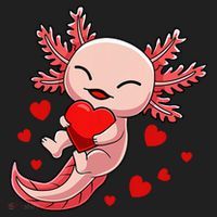 Cute Axolotl Heart Valentines Day Golf Towel thumb 3