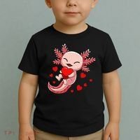 Cute Axolotl Heart Valentines Day Toddler T-Shirt thumb 2