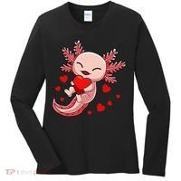 Cute Axolotl Heart Valentines Day Women's Long Sleeve Shirt thumb 0