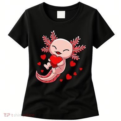 Cute Axolotl Heart Valentines Day Women's T-Shirt