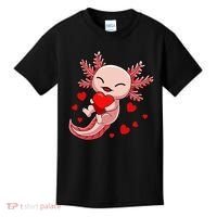 Cute Axolotl Heart Valentines Day Kids T-Shirt thumb 0