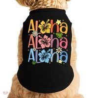 Cute Aloha Hawaiian Summer Vacation Shaka Hibiscus Doggie Tank thumb 0
