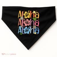 Cute Aloha Hawaiian Summer Vacation Shaka Hibiscus USA-Made Doggie Bandana thumb 0
