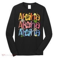Cute Aloha Hawaiian Summer Vacation Shaka Hibiscus Long Sleeve Shirt thumb 0