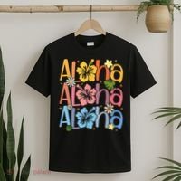 Cute Aloha Hawaiian Summer Vacation Shaka Hibiscus T-Shirt thumb 2