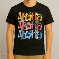 Cute Aloha Hawaiian Summer Vacation Shaka Hibiscus T-Shirt thumb 3