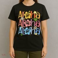 Cute Aloha Hawaiian Summer Vacation Shaka Hibiscus T-Shirt thumb 4
