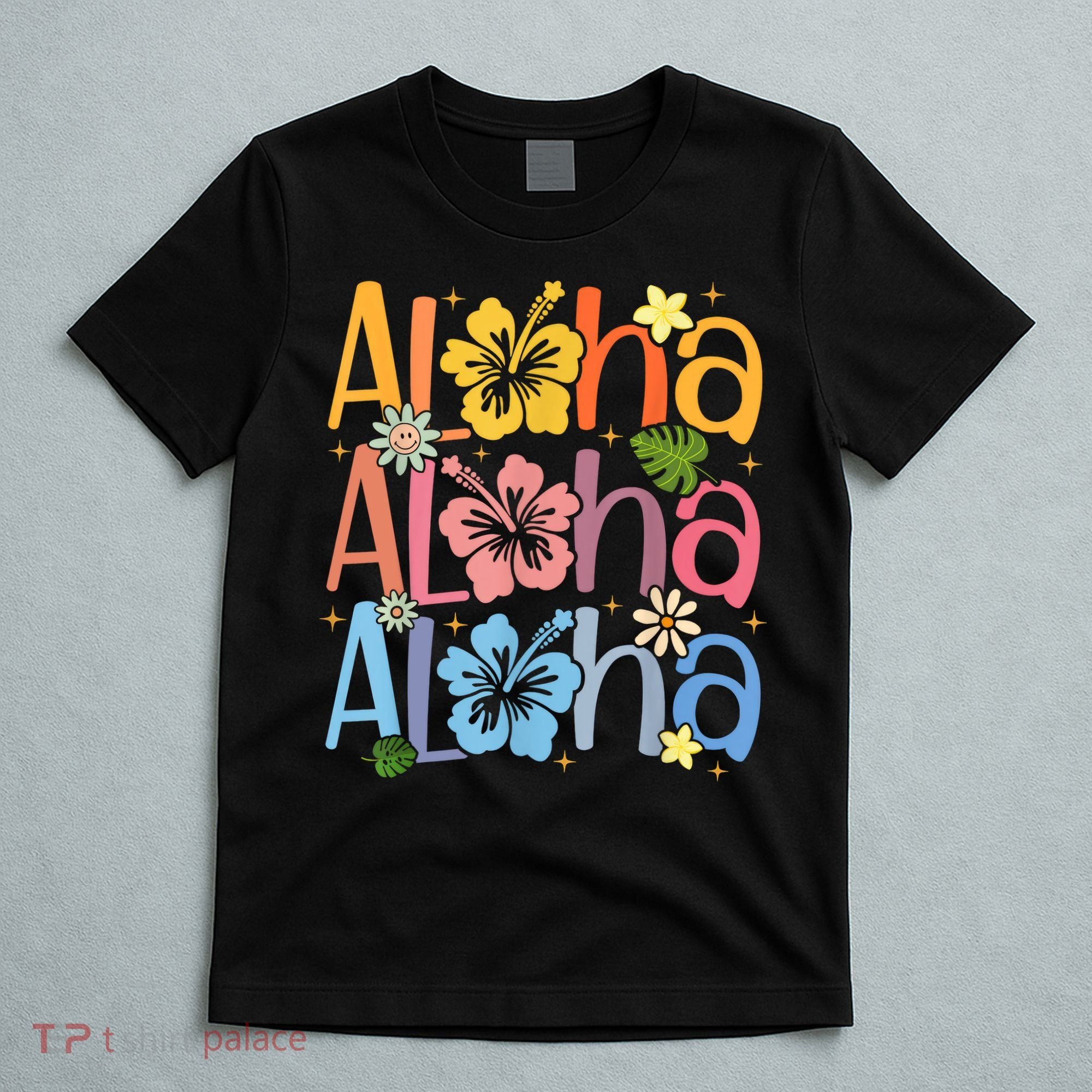 Cute Aloha Hawaiian Summer Vacation Shaka Hibiscus T-Shirt