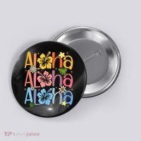 Cute Aloha Hawaiian Summer Vacation Shaka Hibiscus Button thumb 0