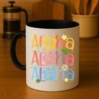 Cute Aloha Hawaiian Summer Vacation Shaka Hibiscus Coffee Mug thumb 4