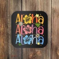 Cute Aloha Hawaiian Summer Vacation Shaka Hibiscus Coaster thumb 0