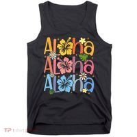 Cute Aloha Hawaiian Summer Vacation Shaka Hibiscus Tank Top thumb 0