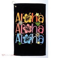 Cute Aloha Hawaiian Summer Vacation Shaka Hibiscus Golf Towel thumb 0