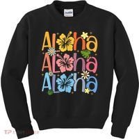 Cute Aloha Hawaiian Summer Vacation Shaka Hibiscus Kids Sweatshirt thumb 0