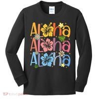Cute Aloha Hawaiian Summer Vacation Shaka Hibiscus Kids Long Sleeve Shirt thumb 0