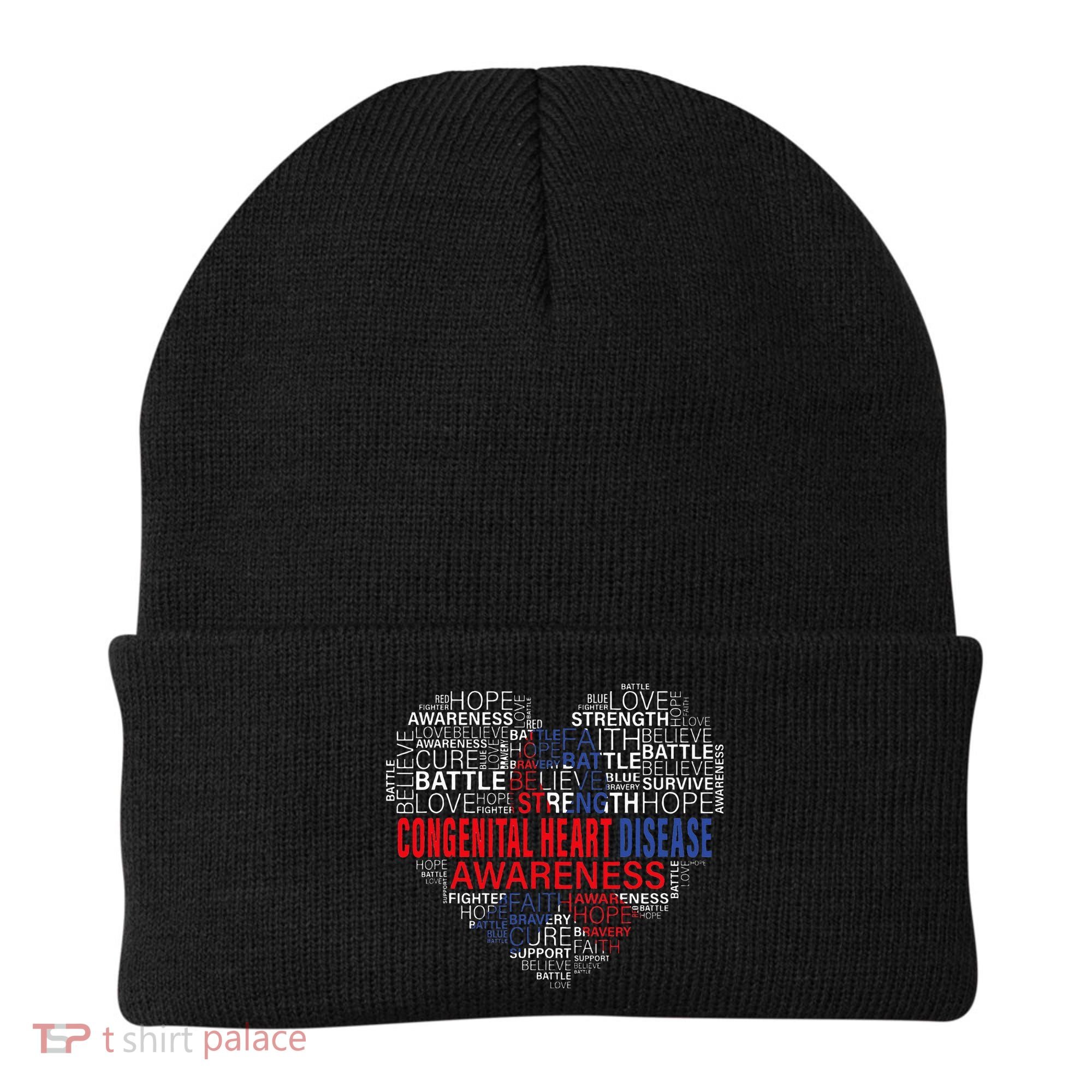CHD Awareness Heart Disease Fighting Hope Support Warrior Beanie