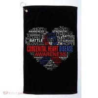 CHD Awareness Heart Disease Fighting Hope Support Warrior Golf Towel thumb 0