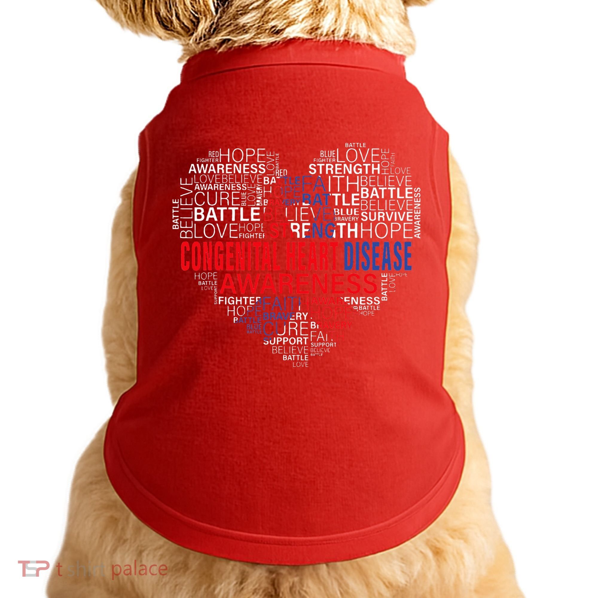 CHD Awareness Heart Disease Fighting Hope Support Warrior Doggie Tank