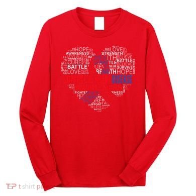CHD Awareness Heart Disease Fighting Hope Support Warrior Long Sleeve Shirt