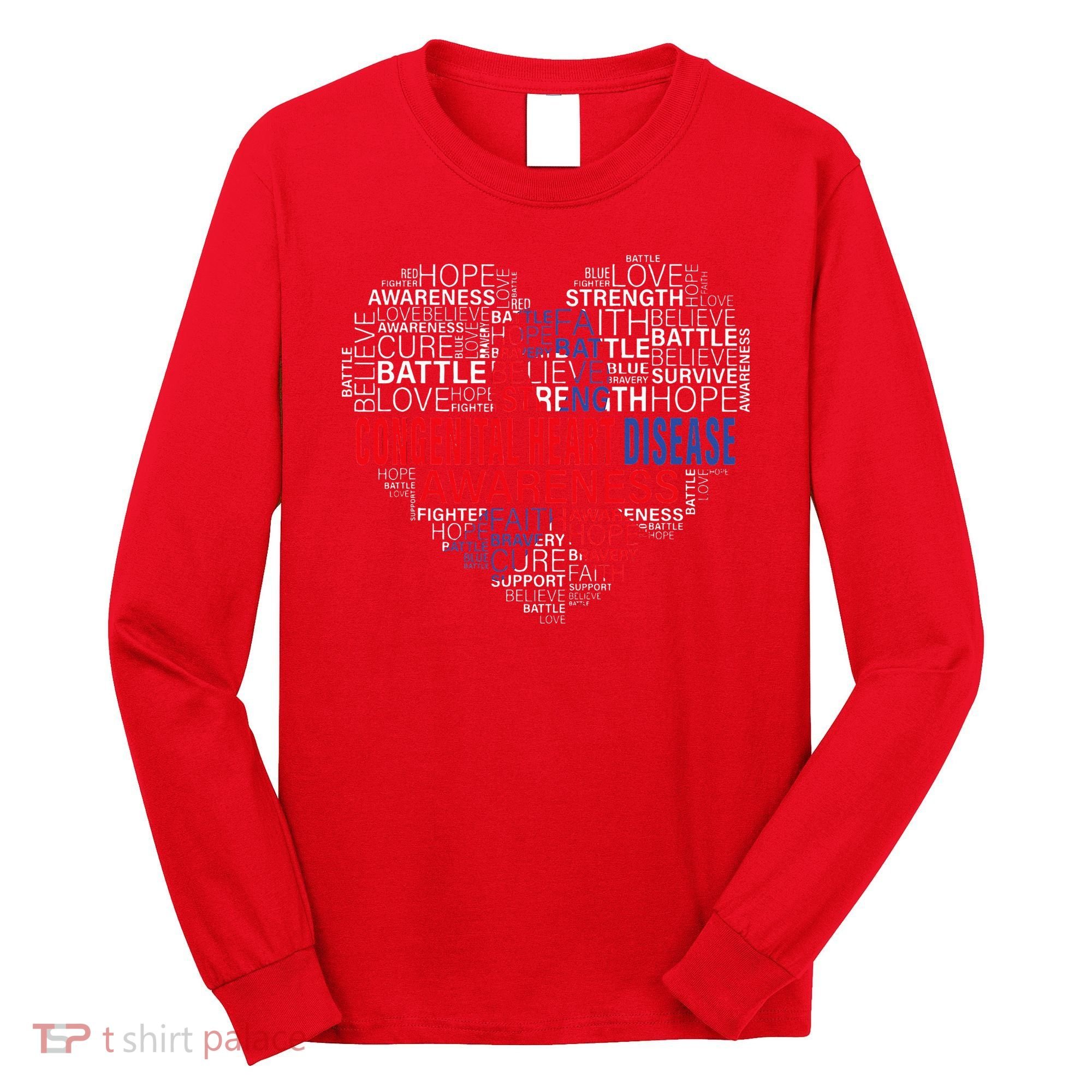 CHD Awareness Heart Disease Fighting Hope Support Warrior Long Sleeve Shirt