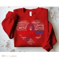 CHD Awareness Heart Disease Fighting Hope Support Warrior Sweatshirt thumb 2