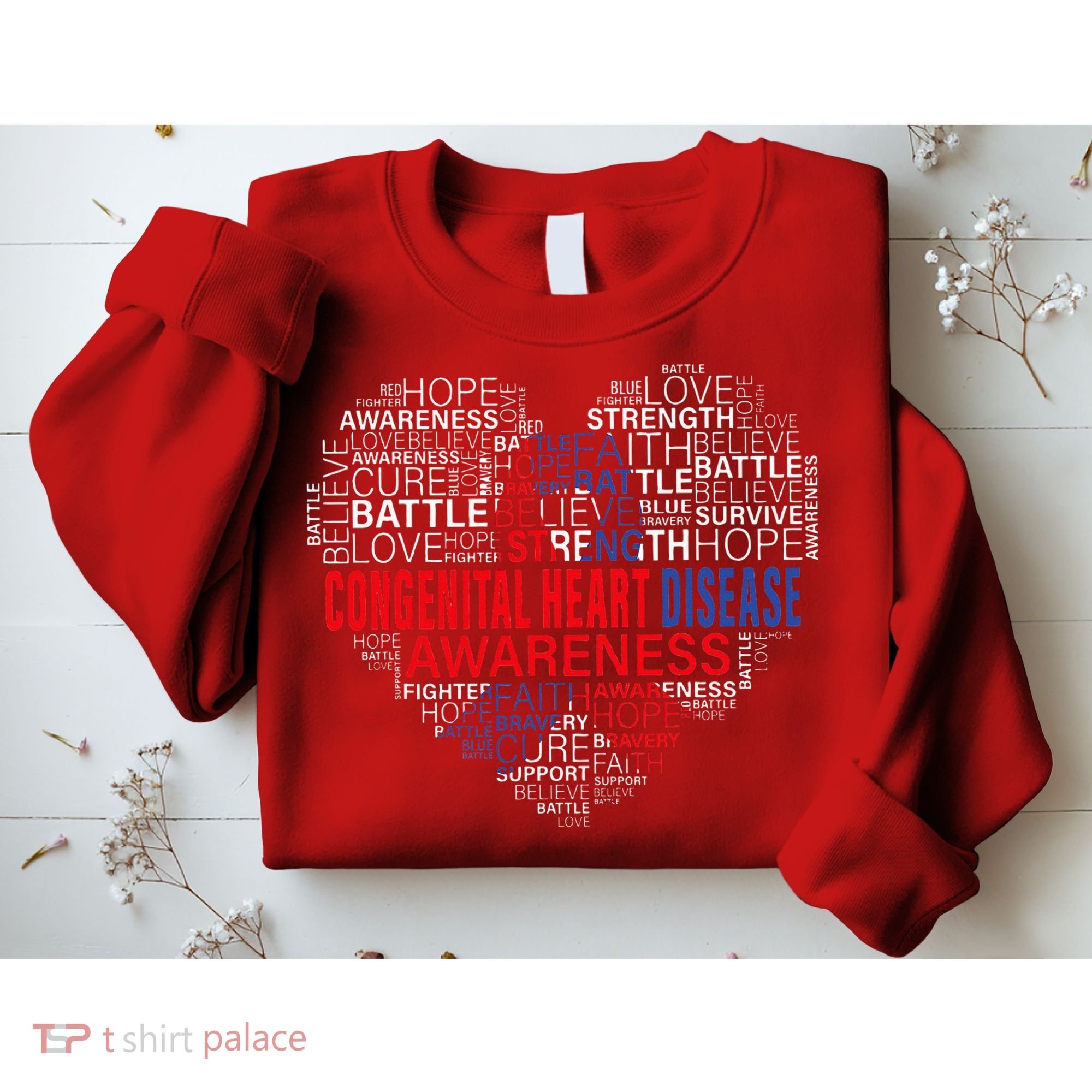 CHD Awareness Heart Disease Fighting Hope Support Warrior Sweatshirt
