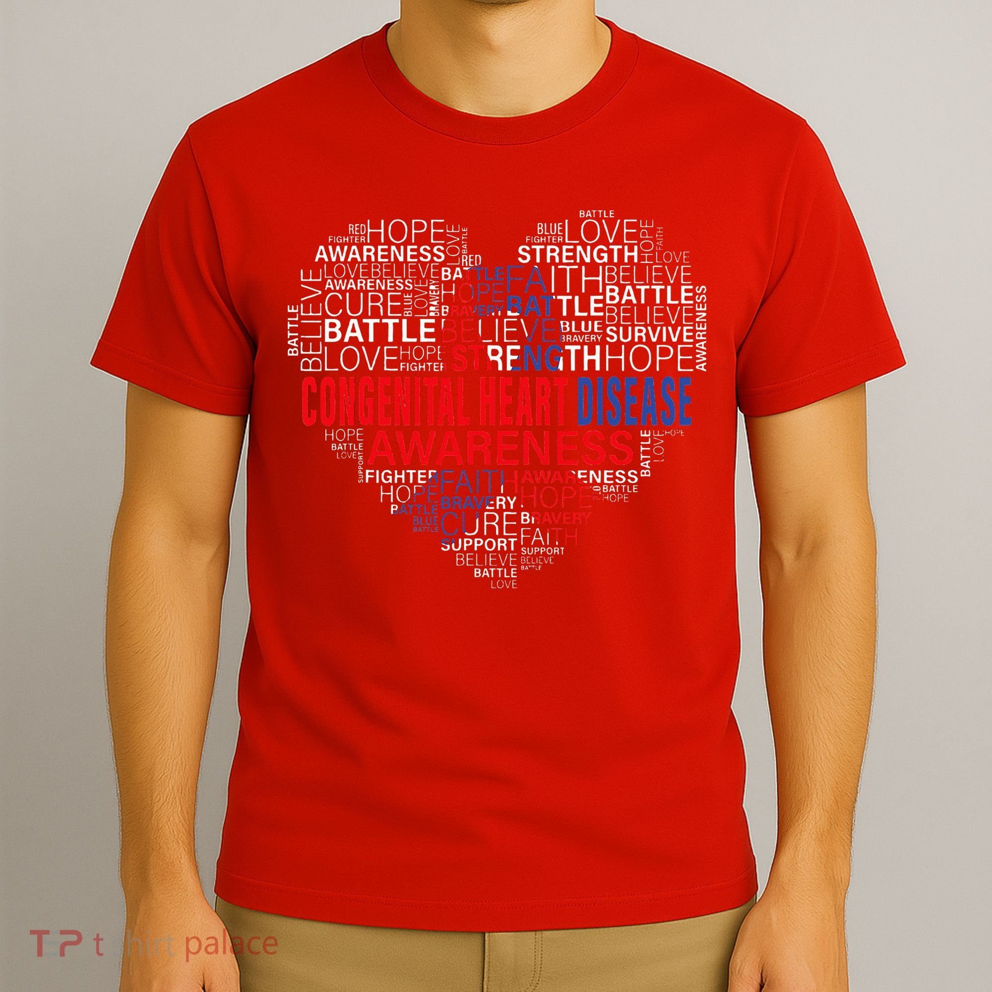 CHD Awareness Heart Disease Fighting Hope Support Warrior T-Shirt