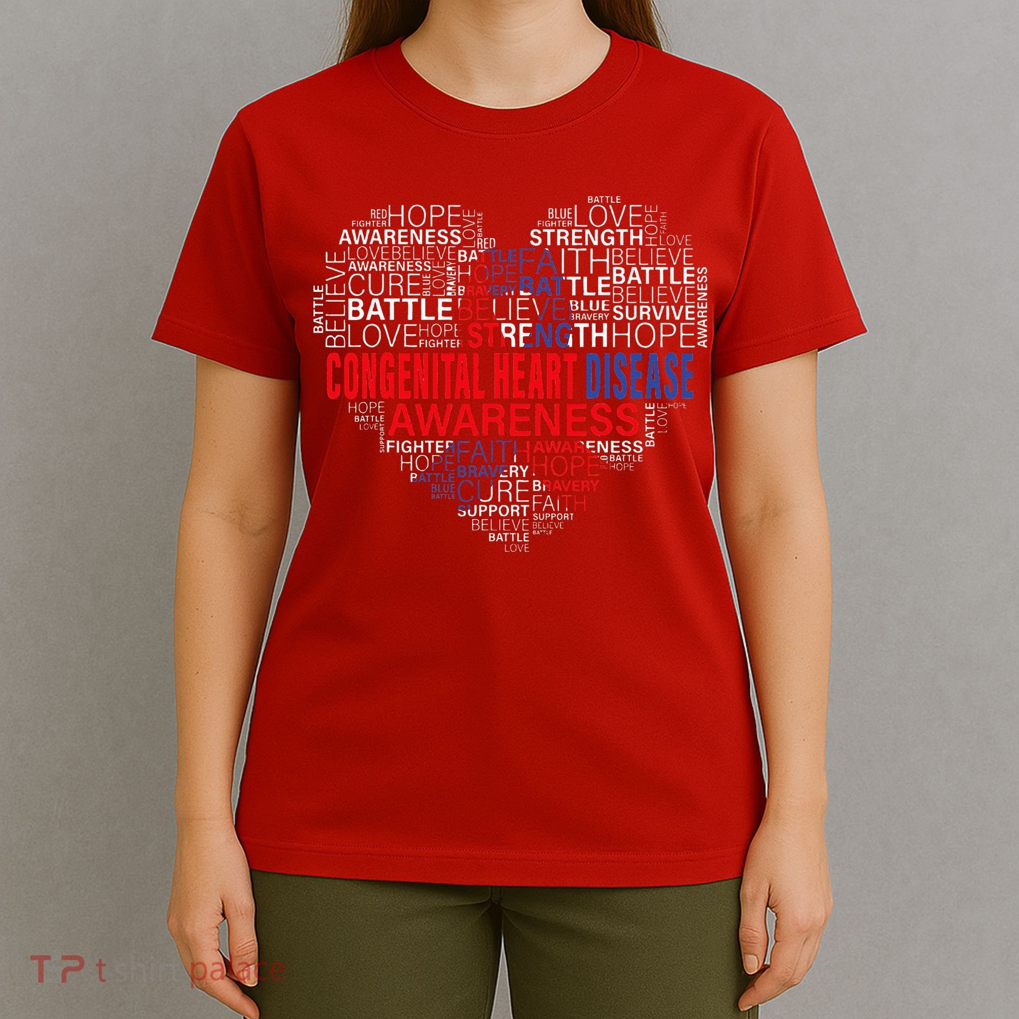 CHD Awareness Heart Disease Fighting Hope Support Warrior T-Shirt